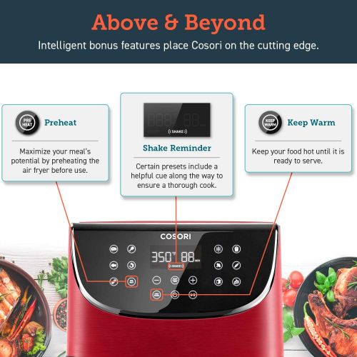  [아마존 핫딜]  [아마존핫딜]COSORI Air Fryer(100 Recipes, Rack & 4 Skewers),3.7QT Electric Hot Air Fryers Oven Oilless Cooker,11 Presets,Preheat& Shake Reminder, LED Touch Digital Screen,Nonstick Basket,2-Yea