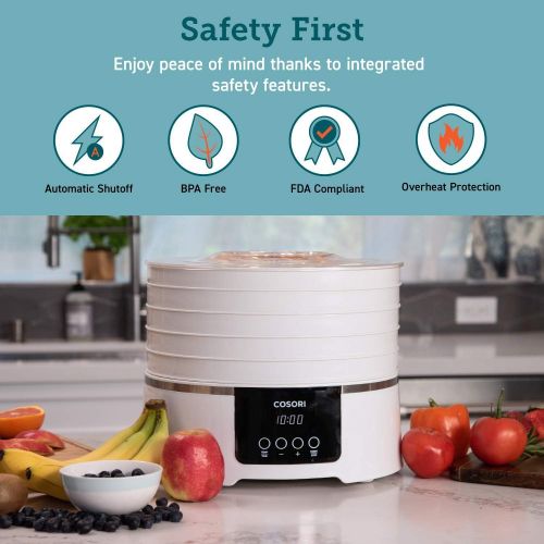  [아마존 핫딜] [아마존핫딜]COSORI Food Dehydrator Machine(50 Recipes) with Digital Timer and Temperature Control, 5 BPA-Free Trays Food Dryer for Beef Jerky,Fruit,Dog Treats,Herbs,2-Year Warranty,ETL Listed/