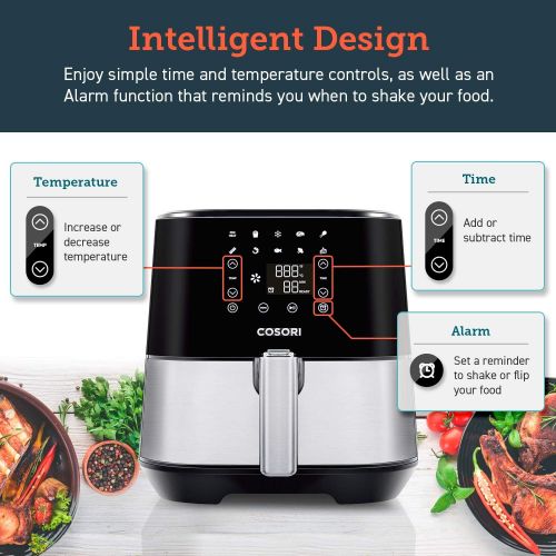  [아마존핫딜][아마존 핫딜] COSORI Stainless Steel Air Fryer (100 Recipes, Rack & 5 Skewers), 5.8Qt Large Air Fryers XL Oven Oilless Cooker, Preheat/Alarm Reminder, 9 Presets, Nonstick Basket, 2-Year Warranty