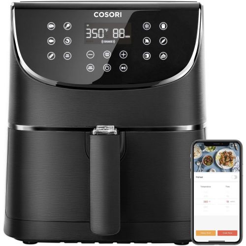  [아마존 핫딜] COSORI Smart WiFi Air Fryer 5.8QT(100 Recipes), 1700-Watt Programmable Base for Air Frying, Roasting & Keep Warm 11 Cooking Preset,Preheat&Shake Remind,Digital Touchscreen,Works wi