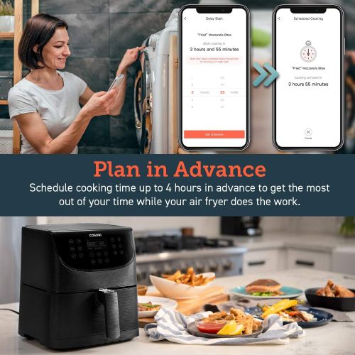  [아마존 핫딜] COSORI Smart WiFi Air Fryer 5.8QT(100 Recipes), 1700-Watt Programmable Base for Air Frying, Roasting & Keep Warm 11 Cooking Preset,Preheat&Shake Remind,Digital Touchscreen,Works wi