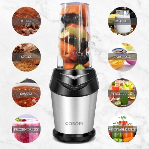  [아마존 핫딜]  [아마존핫딜]COSORI Cosori Standmixer Blender Smoothie Maker, Ice-Crusher 1000W, 23.000 U/min, Mixer mit 6 Edelstahlmesser, Inkl. 3 BPA-freie Tritan-Trinkflasche und Reinigungsbuerste, Schwarz/Silber