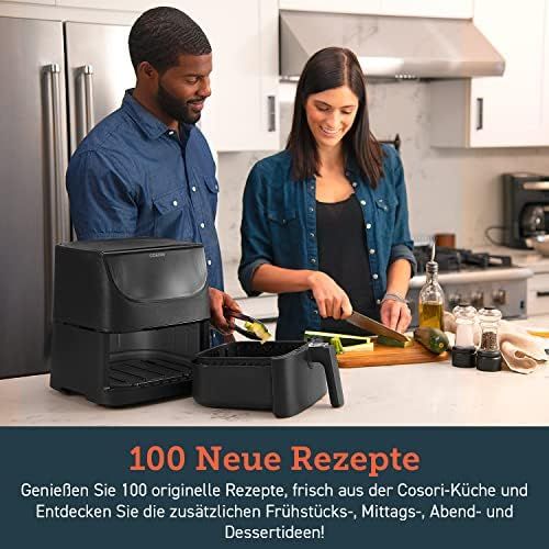  COSORI Heissluftfritteuse Friteuse Heissluft Fritteusen Air Fryer Aerofryer 3,5L mit grossem digitalem LED-Touchscreen, 11 Vor-Programmen, Vorheizen&Warmhalten, Shake-Modus, ohne OEl