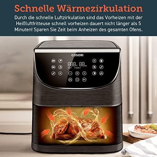  COSORI Heissluftfritteuse Friteuse Heissluft Fritteusen Air Fryer Aerofryer 3,5L mit grossem digitalem LED-Touchscreen, 11 Vor-Programmen, Vorheizen&Warmhalten, Shake-Modus, ohne OEl