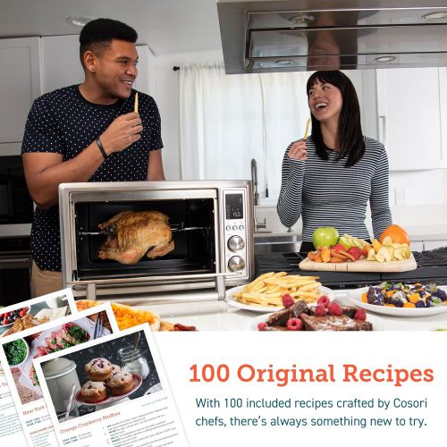  COSORI Air Fryer Toaster Oven Combo, 12-in-1, Countertop ConvectionOven 32QT XL Large Capacity, Rotisserie, Dehydrator, 100 Recipes & 6 Accessories Included CO130-AO, 30L, Manual-S