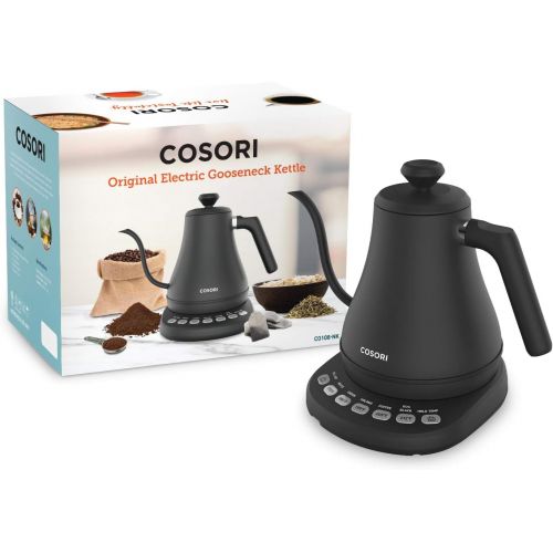  COSORI Electric Gooseneck Kettle with 5 Variable Presets, Pour Over Kettle & Coffee Kettle, 100% Stainless Steel Inner Lid & Bottom, 1200 Watt Quick Heating, 0.8L, Matte Black