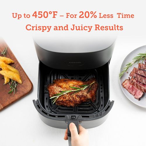  COSORI Air Fryer, 5 QT, 9-in-1 Airfryer Compact Oilless Small Oven, Dishwasher-Safe, 450℉ freidora de aire, 30 Exclusive Recipes, Tempered Glass Display, Nonstick Basket, Quiet, Fi