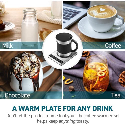  [아마존베스트]Cosori Coffee Mug Warmer & Mug Set Premium 24Watt Stainless Steel, Best Gift Idea, Office/Home Use Electric Cup BeveragePlate,Water,Cocoa,Milk