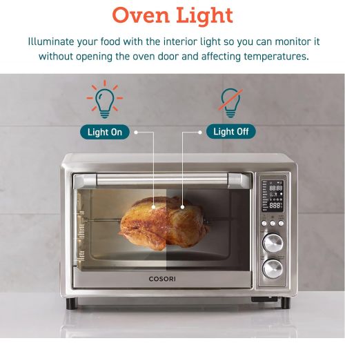  [아마존베스트]COSORI 12-in-1 Air Fryer Toaster Combo, Convection Countertop Oven with Rotisserie, Dehydrator & Pizza, 100 Recipes & 6 Accessories, 30L, 31.7 QT-Silver Smart