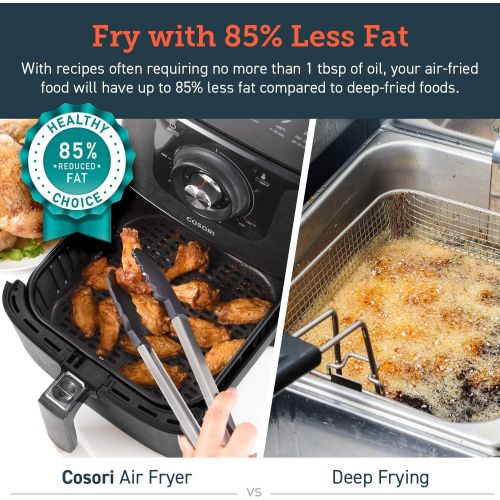  [아마존베스트]COSORI Air Fryer Large Hot Electric Oven Oilless Cooker With Deluxe Temperature Knob Control, Nonstick Basket Recipe Cookbook Included, ETL Listed, 3.7-Quart