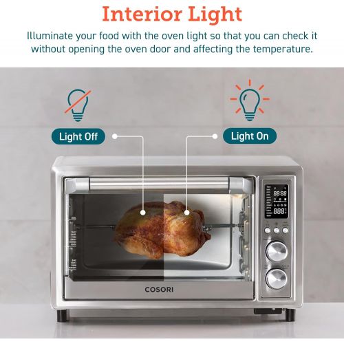  [아마존베스트]COSORI CO130-AO 12-in-1 Air Fryer Toaster Oven Combo, Countertop Dehydrator for Chicken, Pizza and Cookies, Christmas Gift, Work with Alexa, 30L, Silver