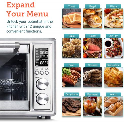  [아마존베스트]COSORI CO130-AO 12-in-1 Air Fryer Toaster Oven Combo, Countertop Dehydrator for Chicken, Pizza and Cookies, Christmas Gift, Work with Alexa, 30L, Silver