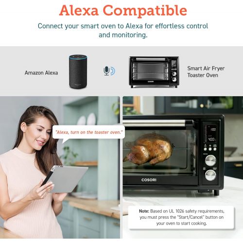  [아마존베스트]COSORI 12-in-1 Air Fryer Toaster Oven Combo, Countertop Rotisserie & Dehydrator for Chicken, Pizza and Cookies, 100 Recipes&6 Accessories Included, Work with Alexa&VeSync APP, 30L,