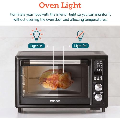  [아마존베스트]COSORI 12-in-1 Air Fryer Toaster Oven Combo, Countertop Rotisserie & Dehydrator for Chicken, Pizza and Cookies, 100 Recipes&6 Accessories Included, Work with Alexa&VeSync APP, 30L,