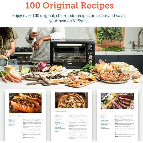  [아마존베스트]COSORI 12-in-1 Air Fryer Toaster Oven Combo, Countertop Rotisserie & Dehydrator for Chicken, Pizza and Cookies, 100 Recipes&6 Accessories Included, Work with Alexa&VeSync APP, 30L,