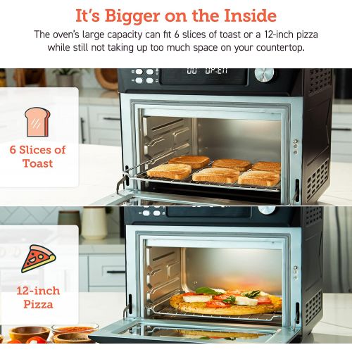  [아마존베스트]COSORI Smart 12-in-1 Air Fryer Toaster Oven Combo, Countertop Dehydrator for Chicken, Pizza and Cookies, Christmas Gift, Work with Alexa, 25L, Black