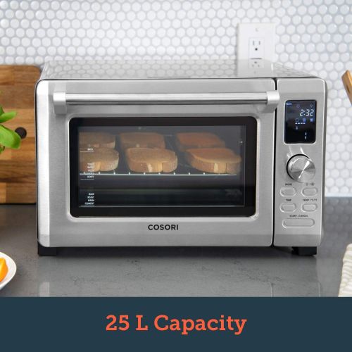  [아마존베스트]COSORI CO125-TO 11-in-1 Toaster Combo, Convection Countertop Oven with Rotisserie, Dehydrator & Pizza, 100 Recipes & 6 Accessories, 25L, Silver