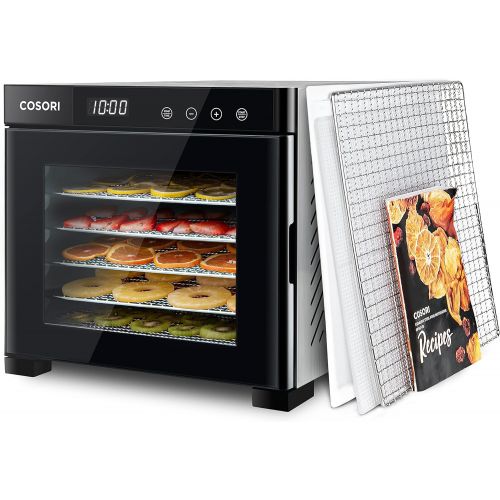  [아마존베스트]COSORI Food Dehydrator Machine (50 Free Recipes), Stainless Steel Dryer for Fruit, Meat Dog Treats, with Timer and Temperature, Control, 6 Trays, ETL Listed, Beef Jerky, Herbs, CP2