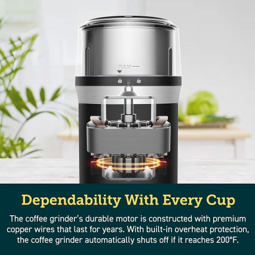  COSORI Electric Coffee Grinders for Spices, Seeds, Herbs, and Coffee Beans, Spice Blender and Espresso Grinder, Wet and Dry Grinder, Included 2 Removable Stainless Steel Bowls, Bla