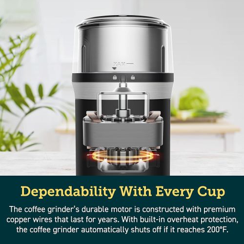  COSORI Coffee Grinder Electric, Coffee Beans Grinder, Espresso Grinder, Coffee Mill also for Spices, Herbs, Grains, Included 1 Removable Stainless Steel Bowl, Black