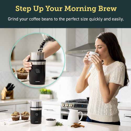  COSORI Coffee Grinder Electric, Coffee Beans Grinder, Espresso Grinder, Coffee Mill also for Spices, Herbs, Grains, Included 1 Removable Stainless Steel Bowl, Black