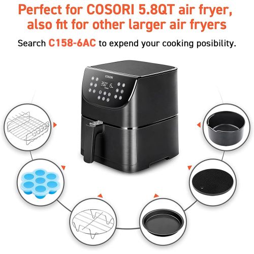  COSORI Air Fryer Oven Combo 5.8QT Max Xl Large Cooker (Cookbook with 100 Recipes), One-Touch Screen with 11 Precise Presets and Shake Reminder, Nonstick and Dishwasher-Safe Square