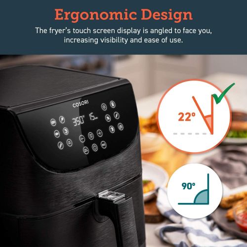  COSORI Air Fryer Oven Compact 3.7 Qt, Suitable For Families Of 1?3 (100 Recipes), 11 One-Touch Digital Presets, Preheat & Shake Reminder, Nonstick & Dishwasher-Safe Square Basket,
