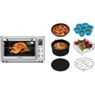 COSORI CO130-AO Air Fryer Toaster Oven Combo 12-in-1, 100 Recipes & 6 Accessories Included, 30L/31.7 QT, Silver & Accessories XL (C158-6AC) Set of 6 Fit all 5.8Qt, 6Qt Air Fryer, B