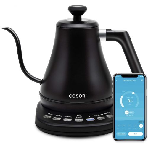  COSORI Electric Gooseneck Kettle Smart Bluetooth with Variable Temperature Control, Pour Over Coffee Kettle & Tea Kettle, 100% Stainless Steel Inner Lid & Bottom, Quick Heating, Ma