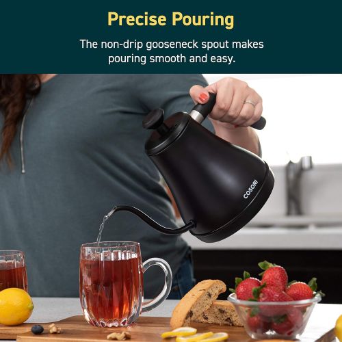  COSORI Electric Gooseneck Kettle Smart Bluetooth with Variable Temperature Control, Pour Over Coffee Kettle & Tea Kettle, 100% Stainless Steel Inner Lid & Bottom, Quick Heating, Ma