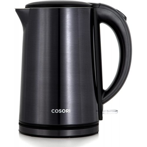  COSORI Electric Kettle Stainless Steel with Double Wall, Wide-Open Lid 1.5L Electric Tea Kettle, BPA Free Water Kettle & Hot Water Boiler for Boiling Water, Auto Shut-Off & Boil-Dr