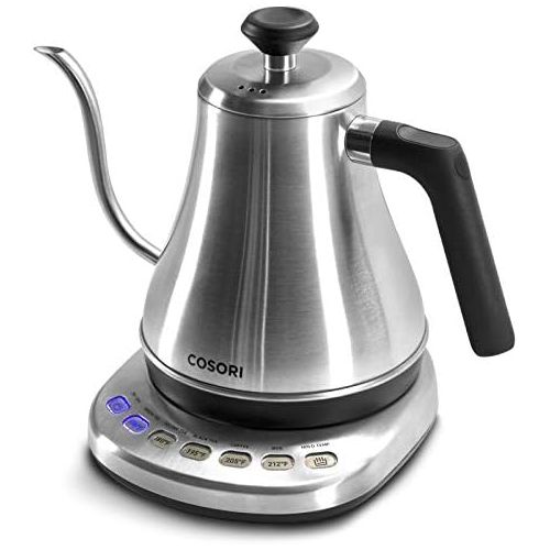  COSORI Electric Gooseneck Kettle with 5 Variable Presets, Pour Over Kettle & Coffee Kettle, 100% Stainless Steel Inner Lid & Bottom, 1200 Watt Quick Heating, 0.8L, Sliver