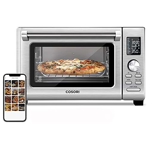  [아마존베스트]COSORI Air Fryer Toaster Oven Combo, 11-in-1 Countertop Dehydrator for Chicken, Pizza and Cookies, 30 Recipes & 4 Accessories Included, Work with Alexa, 25L, Silver