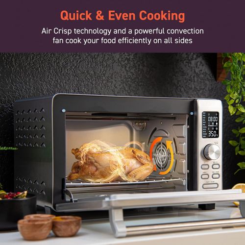  [아마존베스트]COSORI Air Fryer Toaster Oven Combo, 11-in-1 Countertop Dehydrator for Chicken, Pizza and Cookies, 30 Recipes & 4 Accessories Included, Work with Alexa, 25L, Silver