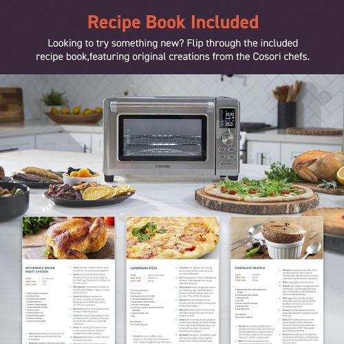  [아마존베스트]COSORI Air Fryer Toaster Oven Combo, 11-in-1 Countertop Dehydrator for Chicken, Pizza and Cookies, 30 Recipes & 4 Accessories Included, Work with Alexa, 25L, Silver