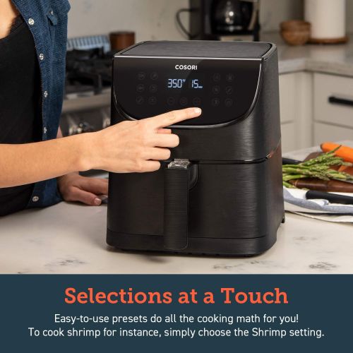  COSORI Air Fryer XL(100 Recipes included),5.8QT Electric Hot AirFryer Oven Oilless Cooker,11 Cooking Presets,Preheat& Shake Reminder, LED One Touch Digital Screen,Nonstick Basket,2