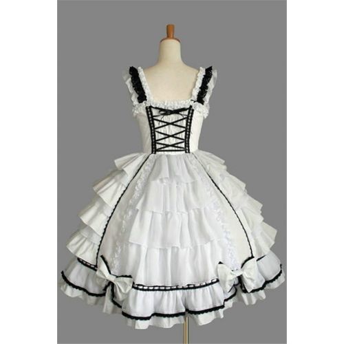  COSSKY Women Sweet Lolita Dress Princess Lace Court Skirts Cosplay Costumes