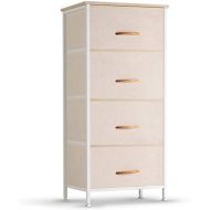 COSYLAND 4 Drawer Dresser Storage Tower, Fabric Organizer Unit Stable for Bedroom, Closet, Entryway, Hallway, Nursery Room Beige
