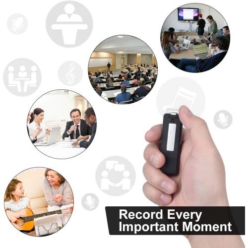  [아마존베스트]Homelae USB Mini Digital Voice Recorder. Sound Audio Digital Recorder Dictaphone with Dual USB for Lectures, Meetings, Class, and more. USB Rechargeable (Black)