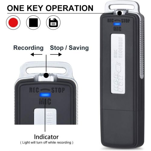  [아마존베스트]Homelae USB Mini Digital Voice Recorder. Sound Audio Digital Recorder Dictaphone with Dual USB for Lectures, Meetings, Class, and more. USB Rechargeable (Black)