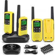 Walkie Talkies for Adults - COTRE Rechargeable Walkie Talkies with 2662 Channels, Up to 32 Miles Long Range Walkie Talkies, NOAA & Weather Alerts, VOX & Scan, LED Lamplight, Yellow