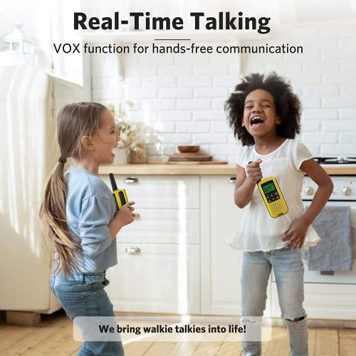  Walkie Talkies for Adults - COTRE Rechargeable Walkie Talkies with 2662 Channels, Up to 32 Miles Long Range Walkie Talkies, NOAA & Weather Alerts, VOX & Scan, LED Lamplight, Yellow