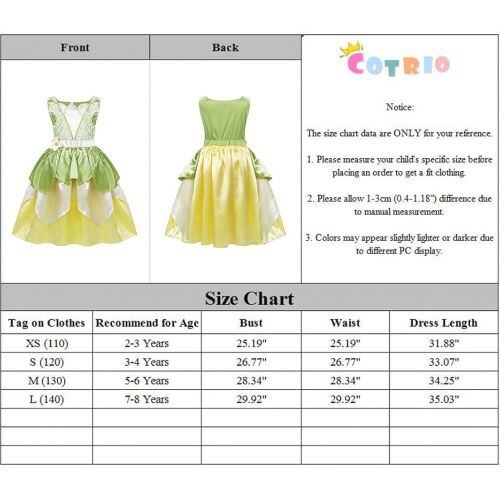  Cotrio Green Fairy Frog Princess Dress Girls Birthday Party Fancy Dresses Kids Halloween Elf Costume Outfits with Accessories