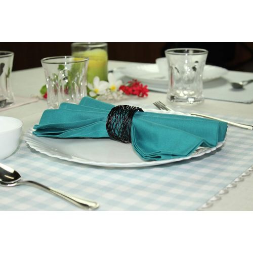  COTTON CRAFT Classic Cotton Set of 12 Pure Cotton Solid Color Dinner Napkins, 20 inch x 20 inch, Assorted Colors Multi Pack