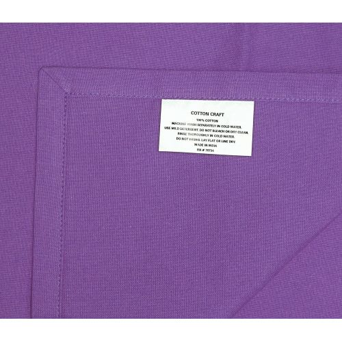  COTTON CRAFT Classic Cotton Set of 12 Pure Cotton Solid Color Dinner Napkins, 20 inch x 20 inch, Assorted Colors Multi Pack