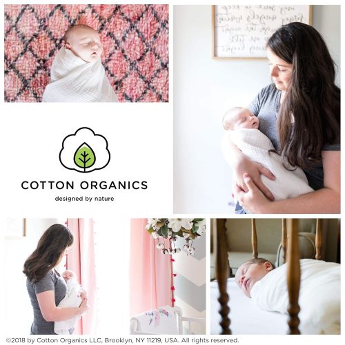  COTTON ORGANICS Cotton Organics Muslin Swaddle Blankets - Extra Soft and Hypoallergenic Organic Cotton - Pack of 2