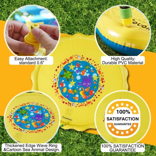  COUOMOXA Splash Pad Outdoor Water Play Sprinklers Toy for Kids UpgradedInflatable68 Summer Cooler Water Fun Backyard Splash Play Mat for Toddlers Boys Girls Pets