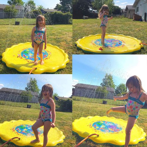  COUOMOXA Splash Pad Outdoor Water Play Sprinklers Toy for Kids UpgradedInflatable68 Summer Cooler Water Fun Backyard Splash Play Mat for Toddlers Boys Girls Pets