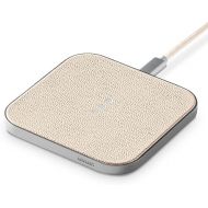 Courant Catch:1 Classics - Italian Leather Wireless Charging Pad - Compatible with iPhone 15, 14, 13, 12, 11, X, Samsung Galaxy S23, S22, S21, S20, Note, AirPods, AirPods Pro (Bone)