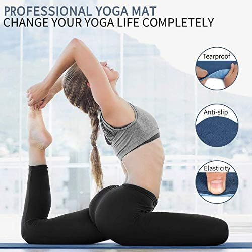  [아마존베스트]COVACURE Yoga Mat Gym Mat Sports Mat - 183 x 66 x 0.6 cm Fitness Mat TPE Non-Slip Yoga Mat, Light, Durable with Carry Strap for Yoga & Pilates (Blue)